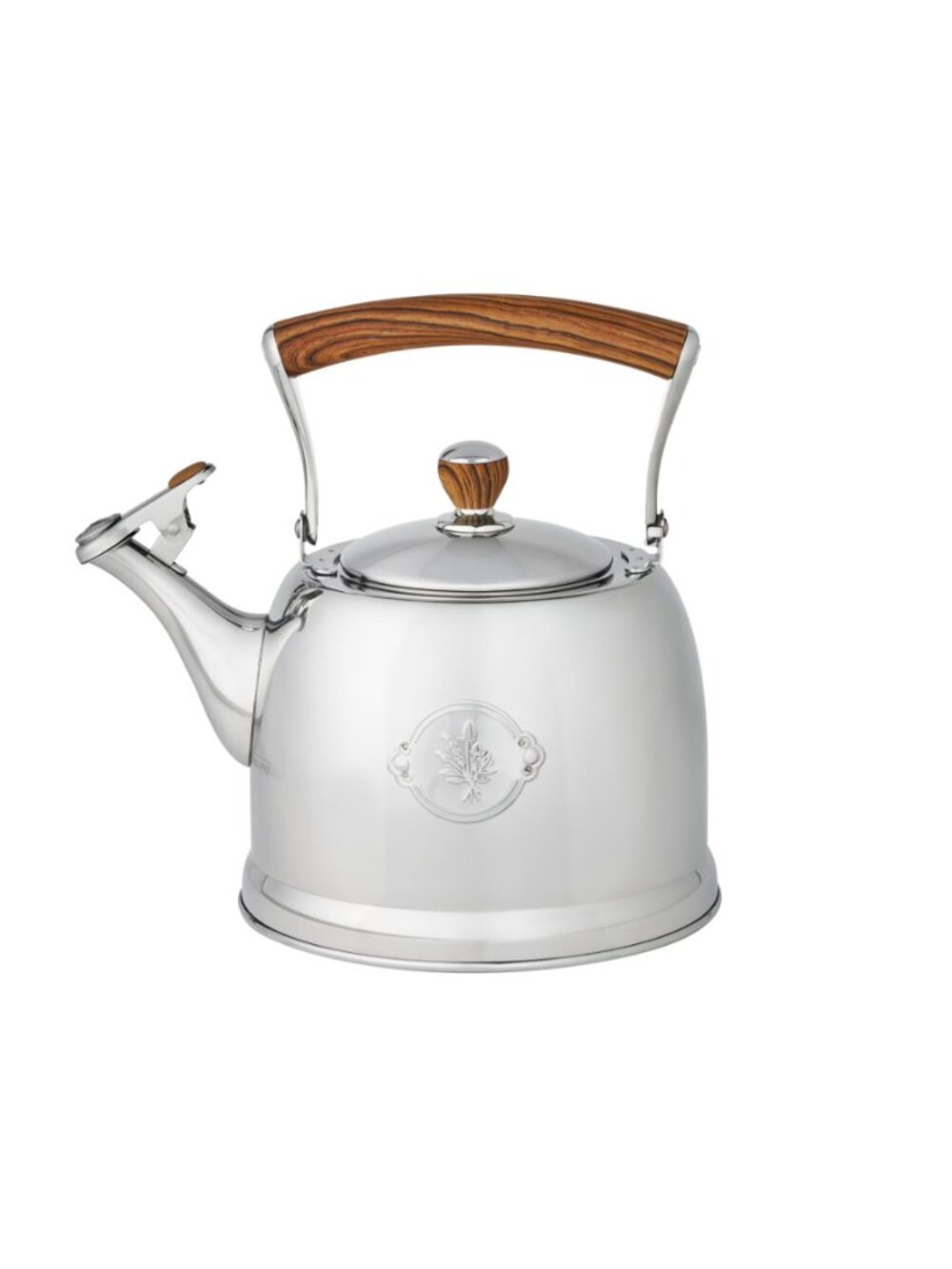 The Pioneer Woman Sliver Stainless Steel Whistling Tea Kettle Folding Handle
